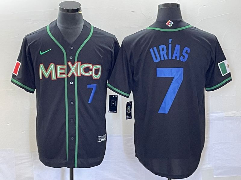 Men 2023 World Cub Mexico #7 Urias Black blue Nike MLB Jersey8->more jerseys->MLB Jersey
